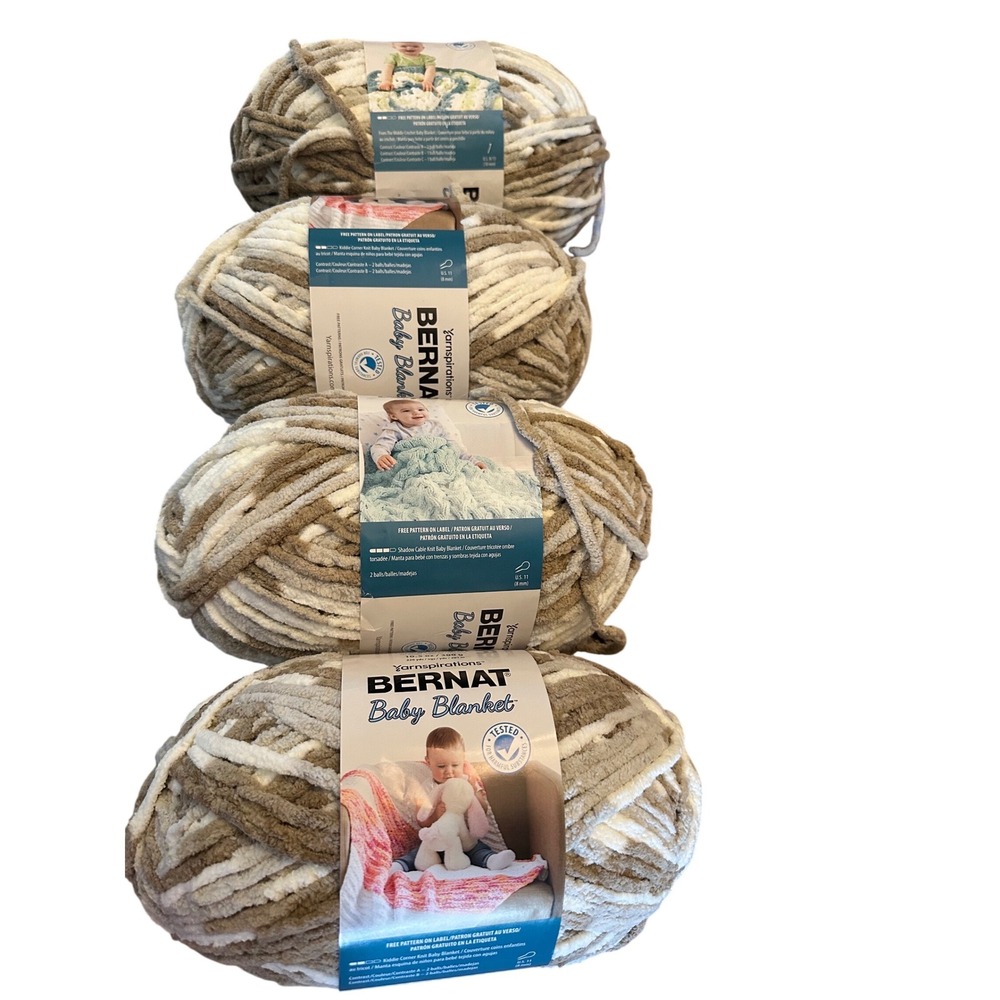 Bernat Baby Blanket Yarn Little‎ Sandcastles 10.5oz 300g Super Bulky Lot of 4 - Picture 2 of 3